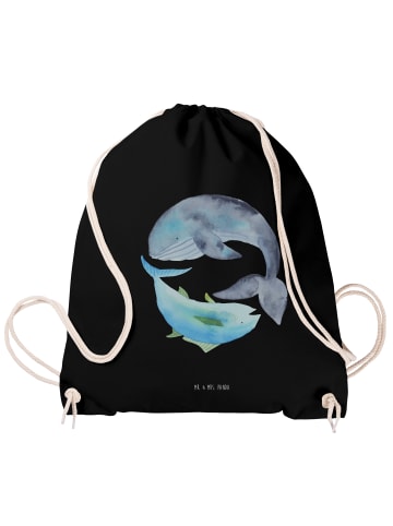 Mr. & Mrs. Panda Baumwollbeutel Walfisch Thunfisch ohne Spruch in Schwarz