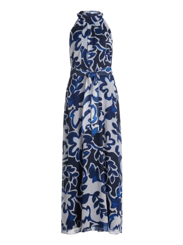 BETTY & CO Chiffonkleid ohne Arm in Weiß/Dunkelblau