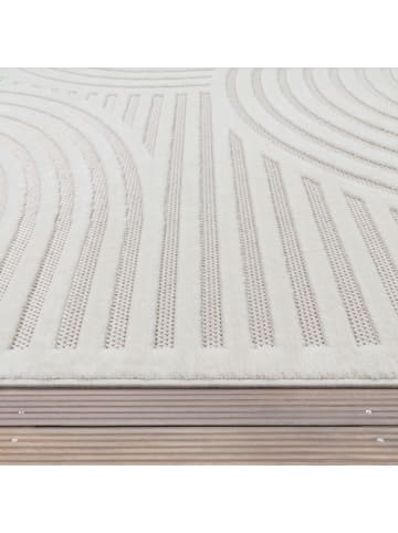 KADIMA DESIGN Teppich Kurzflor Struktur Wohnzimmer in Creme