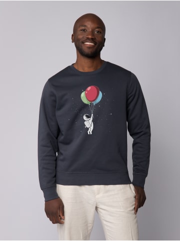 wat? Apparel Sweatshirt Little Balloon Astronaut in India Ink Grey