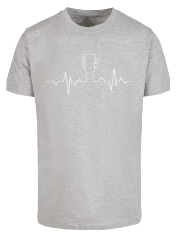 F4NT4STIC T-Shirt Gitarre Herzschlag design in grau meliert