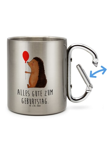 Mr. & Mrs. Panda Tasse Igel Luftballon mit Spruch in Silber