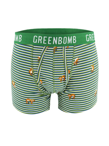 GreenBomb Trunk Animal Sloth in Grün gestreift