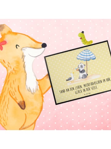 Mr. & Mrs. Panda Ostergeschenk Sommer Meer Glück mit Spruch in Gelb Pastell