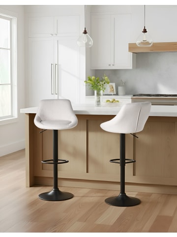 Beliani Drehhocker MEDULIN in Grau/Schwarz - (W) 47 x (H) 83 x (L) 52 cm
