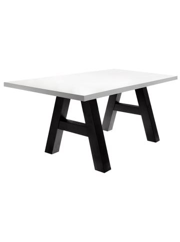 58 aufm Kessel ESSZIMMERTISCH Elia 8 160 x 90 x 75 Esstisch Schwarzstahl/Weiß Matt Lack