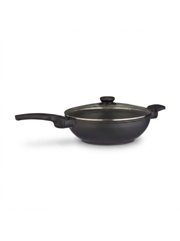 relaxdays Wokpfanne mit Deckel in Schwarz - Ø 30 cm