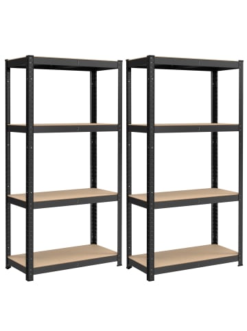 SONGMICS 2er-Set: Standregal Cozory in Schwarz Hellbraun - (B)80 x (H)160 x (T)40 cm