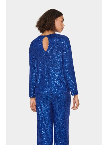 SAINT TROPEZ Langarm-Bluse ReyanaSZ Gerade Passform in Midnight Sail
