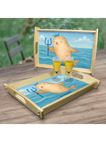 Mr. & Mrs. Panda Servier Tablett Sternzeichen Wassermann Design ... in Weiß