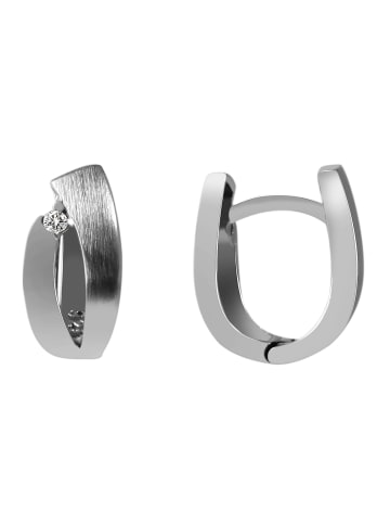 Adeliás Damen Ohrringe – Klappcreole aus 925 Silber in silber