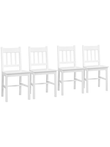 HOMCOM Esszimmerstuhl-46,5T x 41B x 85,5H cm-Weiß