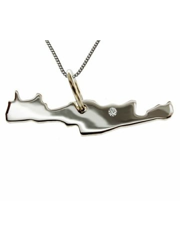 Schmuckador 50cm Kette + Kreta mit Brillant in 925 Silber in silber