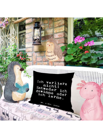 Mr. & Mrs. Panda Deko Kissen Ich verliere nicht! Entweder... mit... in Schwarz