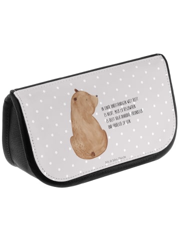 Mr. & Mrs. Panda Organizer Tasche Bär Schulterblick mit Spruch in Grau Pastell