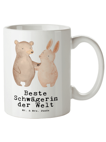 Mr. & Mrs. Panda Riesenkaffeetasse Hase Beste Schwägerin der Wel... in Weiß