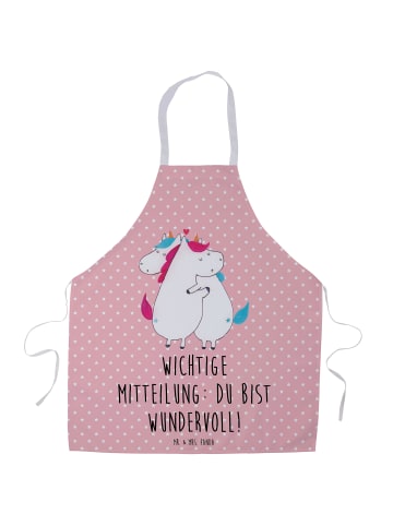 Mr. & Mrs. Panda Schürze Einhorn Mitteilung mit Spruch in Rot Pastell