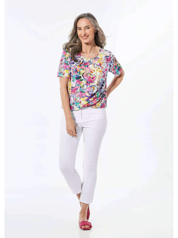 GOLDNER Kurzgröße: Hose im 5-Pocket-Stil in weiß