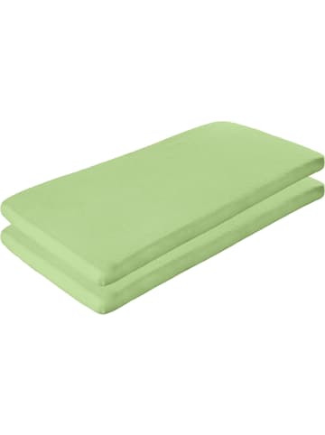 Erwin Müller Frottee Kinder-Spannbettlaken 2er-Pack Erding in apfelgrün