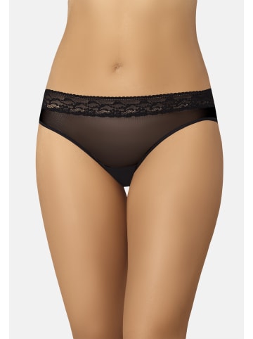 Teyli Mesh Slip mit floraler Spitze Rigi in schwarz