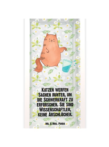 Mr. & Mrs. Panda Kerzenhalter Katze Wasserglas mit Spruch in Transparent