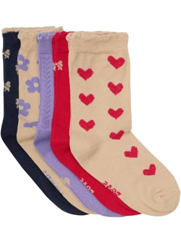 Minymo Kinder Socken "Socks with Pattern (5-Pack)" in Rot