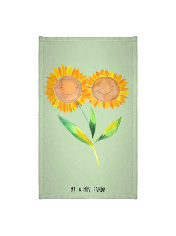 Mr. & Mrs. Panda Handtuch Blume Sonnenblume ohne Spruch in Blattgrün