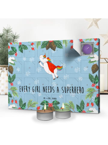Mr. & Mrs. Panda Adventskalender Einhorn Super mit Spruch in Eisblau