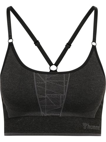 Hummel Hummel Top Hmlmt Yoga Damen Atmungsaktiv Schnelltrocknend Nahtlosen in BLACK/ASPHALT MELANGE