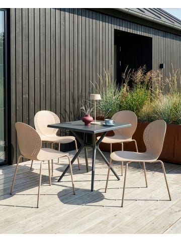 Beliani 4er-Set Gartenstuhl MILOS in Beige