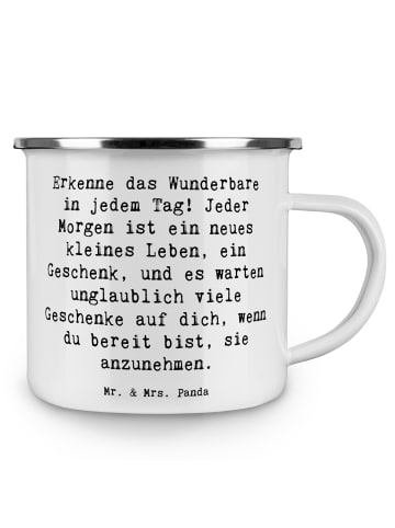 Mr. & Mrs. Panda Blechbecher Spruch Erleuchtung im Alltag mit Sp... in Weiß