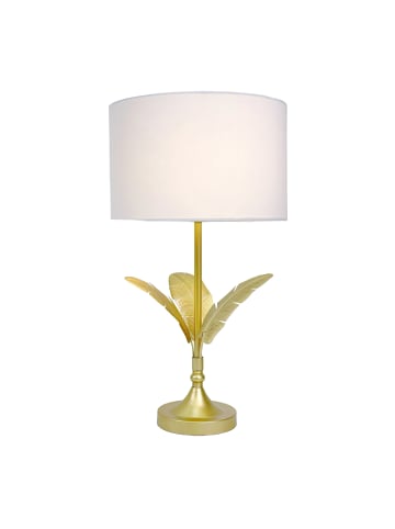 relaxdays Tischlampe in Weiß/ Gold - (H)51 x Ø28 cm