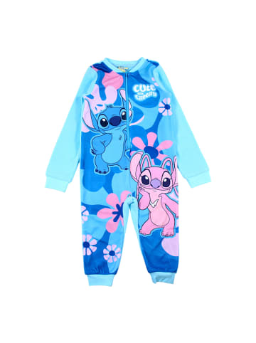 Lilo & Stitch Overall Fleece Schlafanzug Disney Stitch in Hellblau