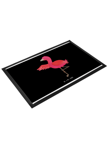 Mr. & Mrs. Panda Fußmatte Flamingo Yoga ohne Spruch in Schwarz
