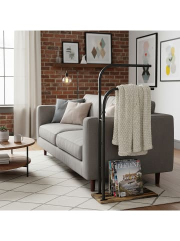 relaxdays Handtuchständer in Dunkelbraun/ Schwarz - (B)40 x (H)80,5 x (T)24 cm