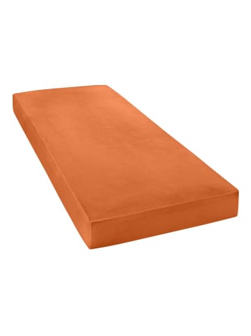 Janine Spannbettlaken Jersey Elastic in rost-orange