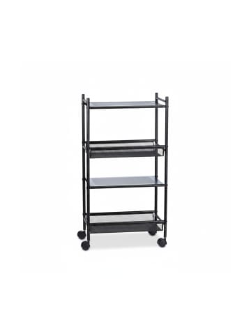 Rollregal in Schwarz - (B)25 x (H)91 x (T)50 cm