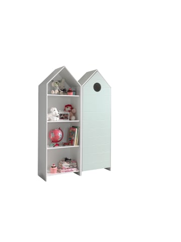 58 aufm Kessel REGALSCHRANK Set Kania MDF+Holzwerkstoff Weiß /Mint