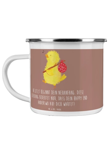 Mr. & Mrs. Panda Trinkbecher Neuanfang Scheidung mit Spruch in Braun Pastell