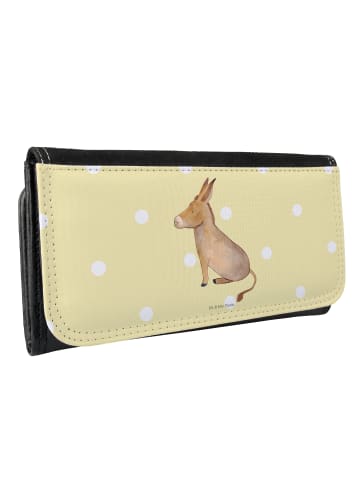 Mr. & Mrs. Panda Portemonnaie für Damen Esel ohne Spruch in Gelb Pastell
