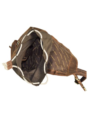 Greenburry Vintage Retro Rucksack Leder 42 cm in braun