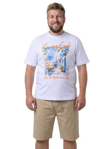 Men Plus Kurzarm T-Shirt in schneeweiß