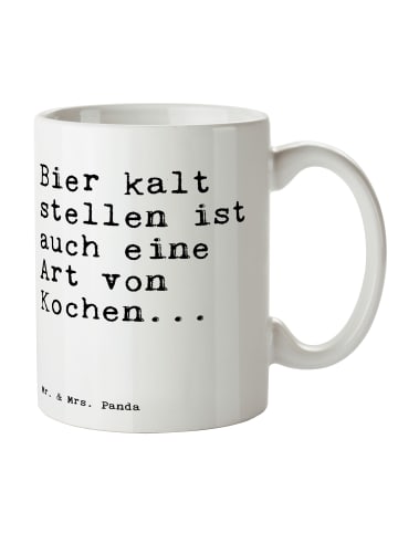 Mr. & Mrs. Panda Tasse Bier kalt stellen ist... mit Spruch in Weiß