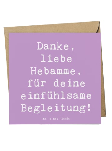 Mr. & Mrs. Panda Deluxe Karte Spruch Liebe Hebamme mit Spruch in Lavendeltraum