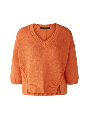 Oui Pullover Baumwollmischung in vermillion orange