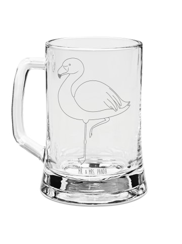 Mr. & Mrs. Panda Gravur Bierkrug Flamingo Classic ohne Spruch in Transparent
