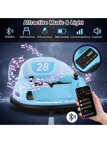 COSTWAY 12V Autoscooter Kinder mit Fernbedienung in Hellblau