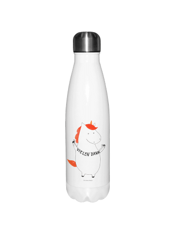 Mr. & Mrs. Panda Thermosflasche Einhorn Dankeschön mit Spruch in Weiß