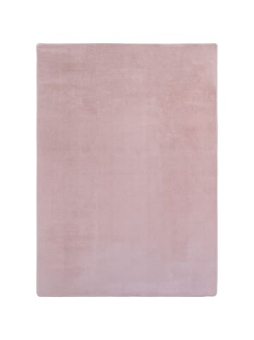 KADIMA DESIGN Teppich Kurzflor Unifarben Polyester Antirutsch Wohnzimmer in Rosa
