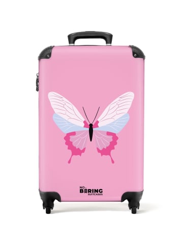 NoBoringSuitCases Suitcase Schmetterlingsdesign – Blau/Weiß/Pink –